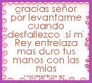  gracias seÃ±or por levantarme cuando desfallezco  si mi Rey entrelaza mas duro tus manos con las mias