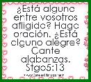 Â¿EstÃ¡ alguno entre vosotros afligido? Haga oraciÃ³n. Â¿EstÃ¡ alguno alegre? Cante alabanzas. Stgo5:13