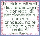Felicidades!!Areli dios te bendiga y conseda las peticiones de tu corazon princesa,, no te olvido te kiero oralia A
