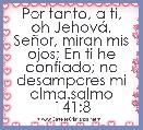 Por tanto, a ti, oh JehovÃ¡, SeÃ±or, miran mis ojos; En ti he confiado; no desampares mi alma.salmo 141:8