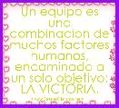 Un equipo es una combinacion de muchos factores humanos, encaminado a un solo objetivo: LA VICTORIA.