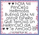♥ ♥ hOlA Mi PrInCeSa HeRmoSa, BuEnoS DiAs MI aMoR EsPeRo QuE TenGaS Un HeRmOsO diA .... ♥ ♥ Te AmOoO Eli
