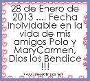 28 de Enero de 2013 .... Fecha inolvidable en la vida de mis amigos Polo y MaryCarmen, Dios los Bendice !!!