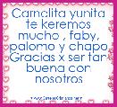 Carnalita yunita te keremos mucho , faby, palomo y chapo Gracias x ser tan buena con nosotros