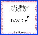 
        TE QUIERO MUCHO 

                ♥ DAVID ♥